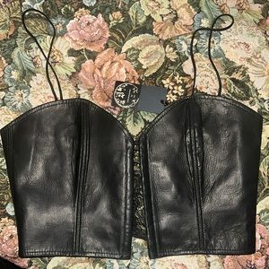 Sexy Kiki De Montparnasse Leather Bustier Lingerie Top, New With Tags, S